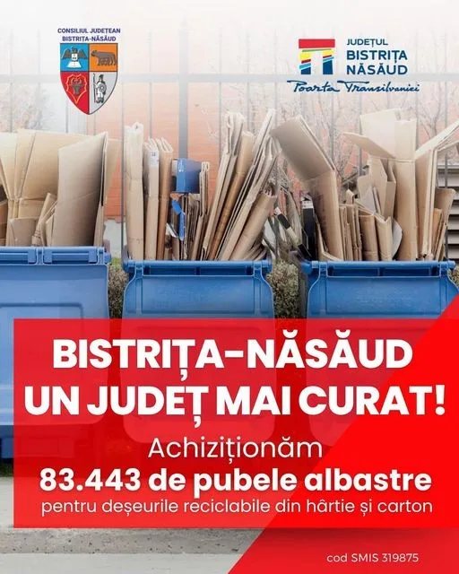 Bistrița Năsăud va achiziționa peste 80 de mii de pubele