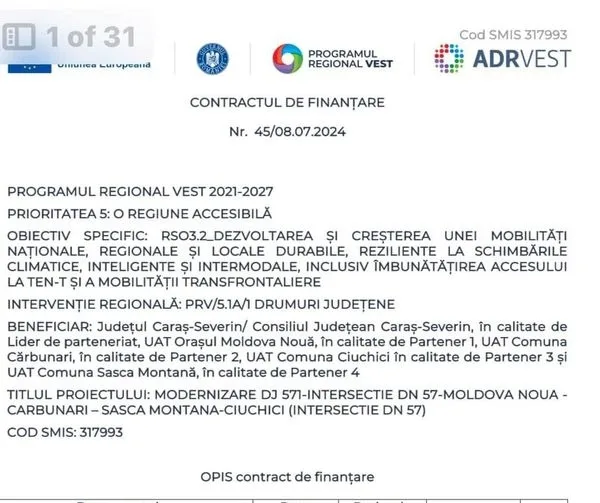 Fonduri europene pentru modernizare drumuri județene în Caraș Severin