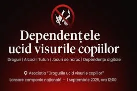 Asociația „Drogurile ucid visurile copiilor” a lansat prima campanie națională pe 1 septembrie