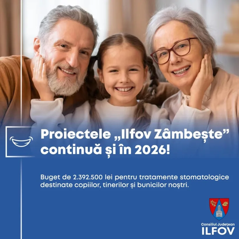 Veste bună pentru ilfoveni! Proiectele „Ilfov Zâmbește” continuă și în 2026