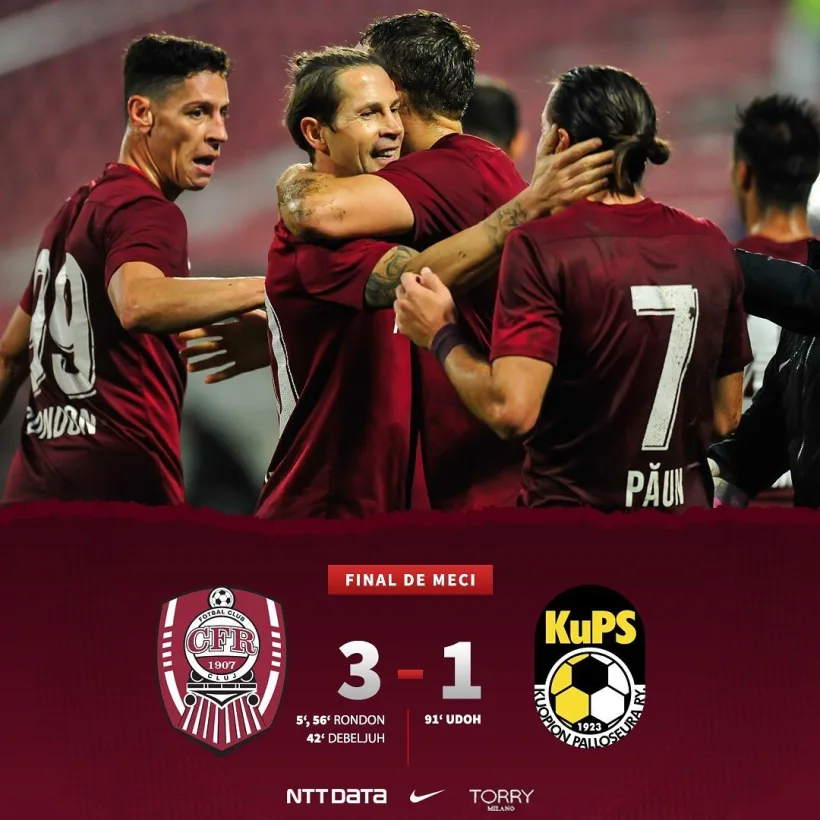 CFR Cluj s-a calificat pentru a doua oară consecutiv în grupele Europa League