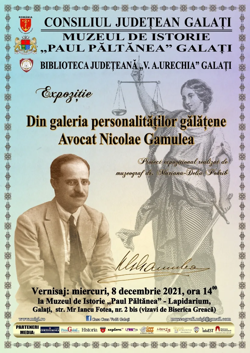 Expoziție dedicată unei personalități gălățene – avocatul Nicolae Gamulea