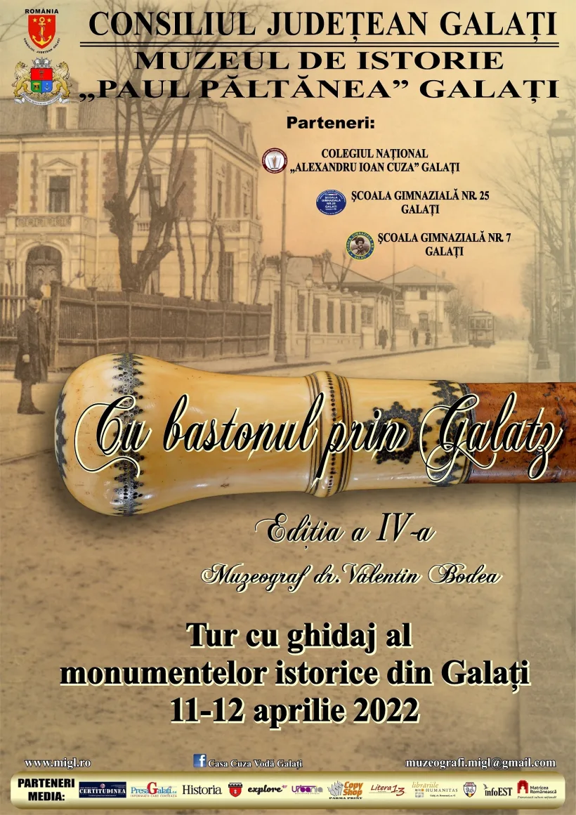 „Cu bastonul prin Galatz”, un tur inedit al monumentelor istorice ale orașului de la Dunăre