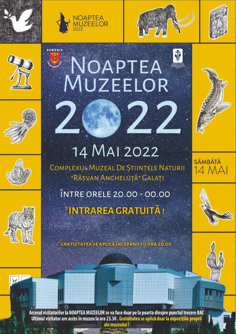 Sâmbătă, Noaptea Muzeelor, la Complexul Muzeal de Științele Naturii Galați