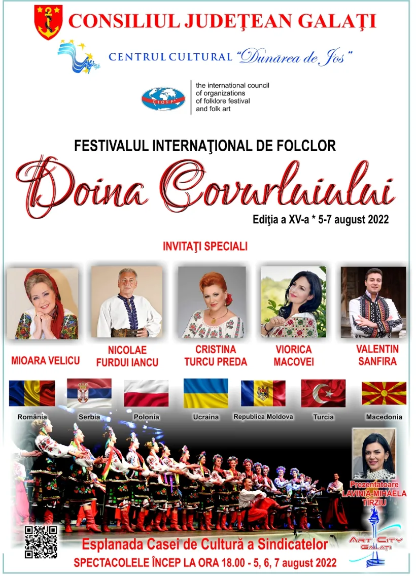 Participanți din 7 țări la Festivalul Internațional de Folclor „Doina Covurluiului” de la Galați