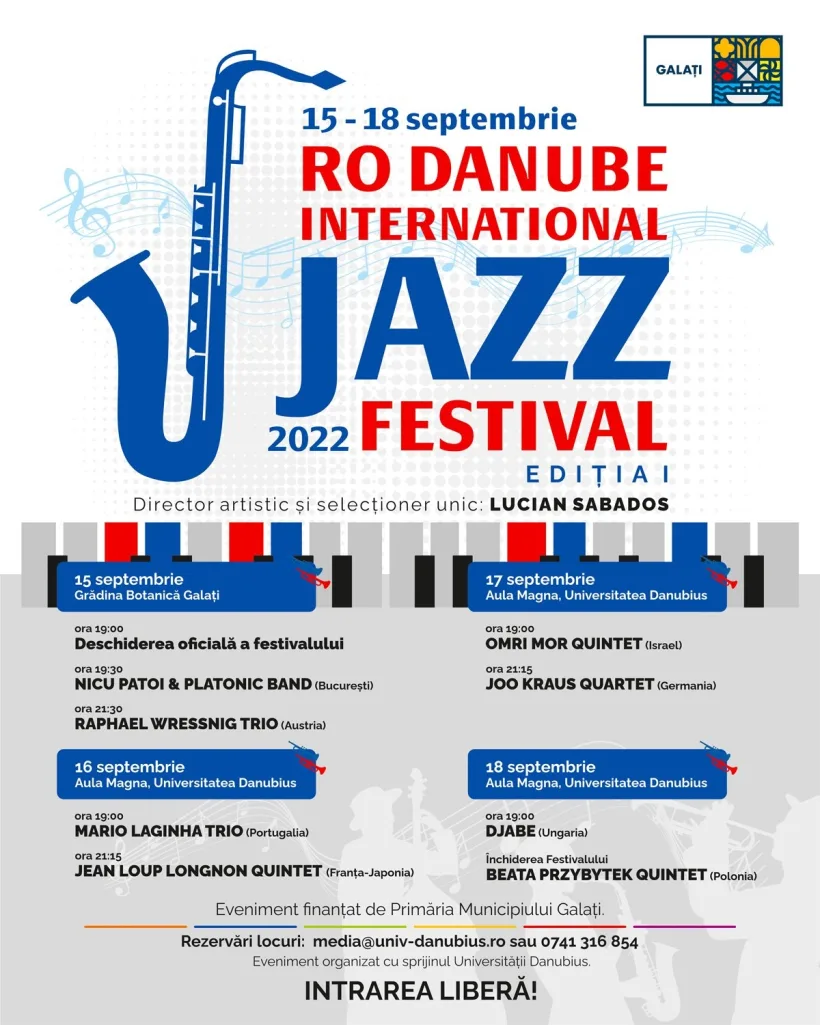 Programul primului festival internațional de jazz din Galați