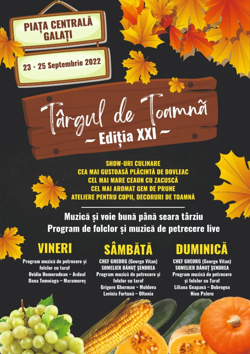 Târgul de Toamnă Galați 2022, în perioada 23-25 septembrie