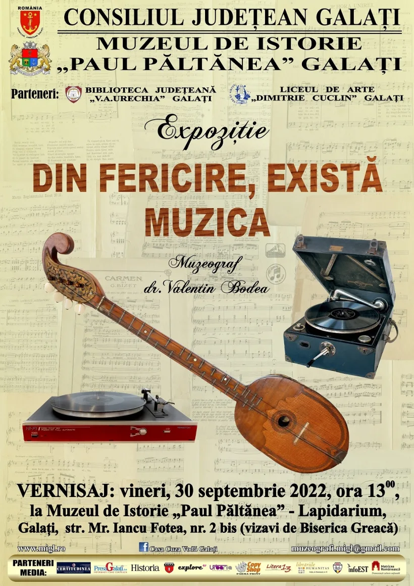 Expoziție pentru sărbătorirea Zilei Internaționale a Muzicii, la Muzeul de Istorie din Galați