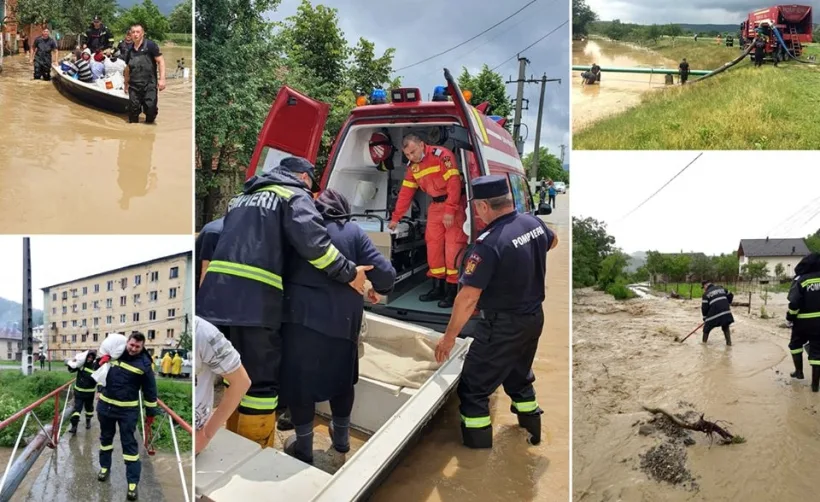 Vremea rea a produs inundații în 58 localități din țară. Zeci de oameni, evacuați pe cale aeriană din cauza viiturii