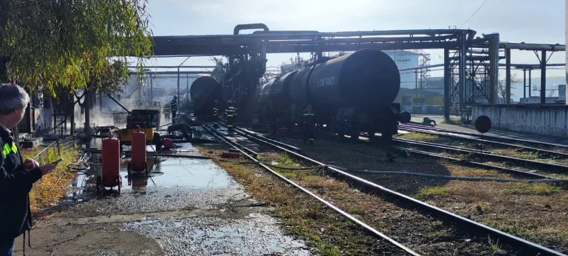 Incendiu periculos în Port Bazinul Nou