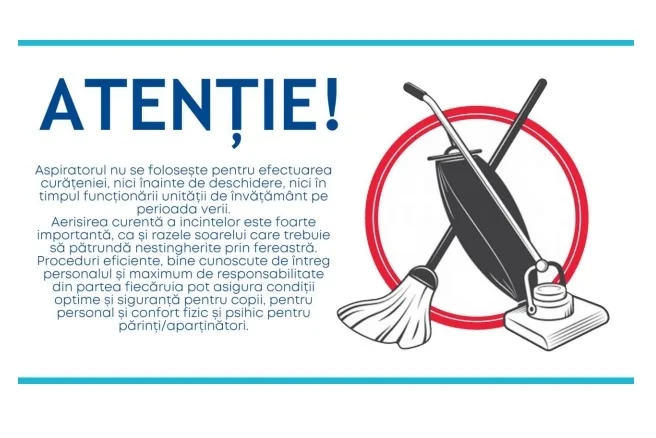 Ministerul Educaţiei interzice folosirea aspiratorului în grădiniţe