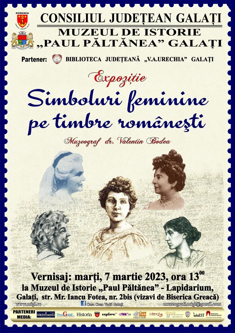 „Simboluri feminine pe timbre românești” – vernisaj la Muzeul de Istorie din Galați
