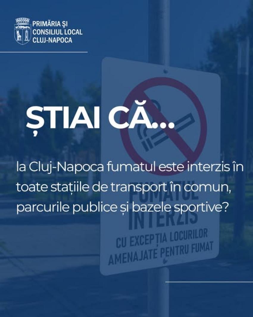 Fumatul interzis în public, la Cluj-Napoca
