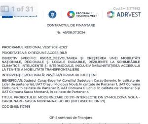 Fonduri europene pentru modernizare drumuri județene în Caraș Severin