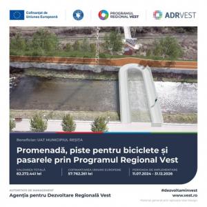 Sistem de pasarele și promenadă modern, cu fonduri europene, pentru valorizarea Centrului civic din Reșița