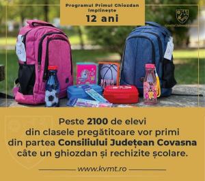 CJ Covasna : Oferim primul ghiozdan și în acest an!