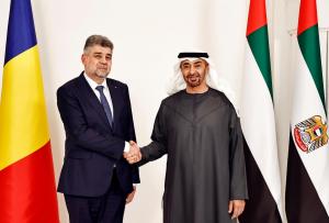 Premierul Marcel Ciolacu a avut o întrevedere cu Șeicul Mohammed bin Zayed Al Nahyan