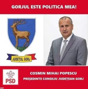 Manifestul online, pentru un nou mandat, al președintelui CJ Gorj,Cosmin Mihai Popescu